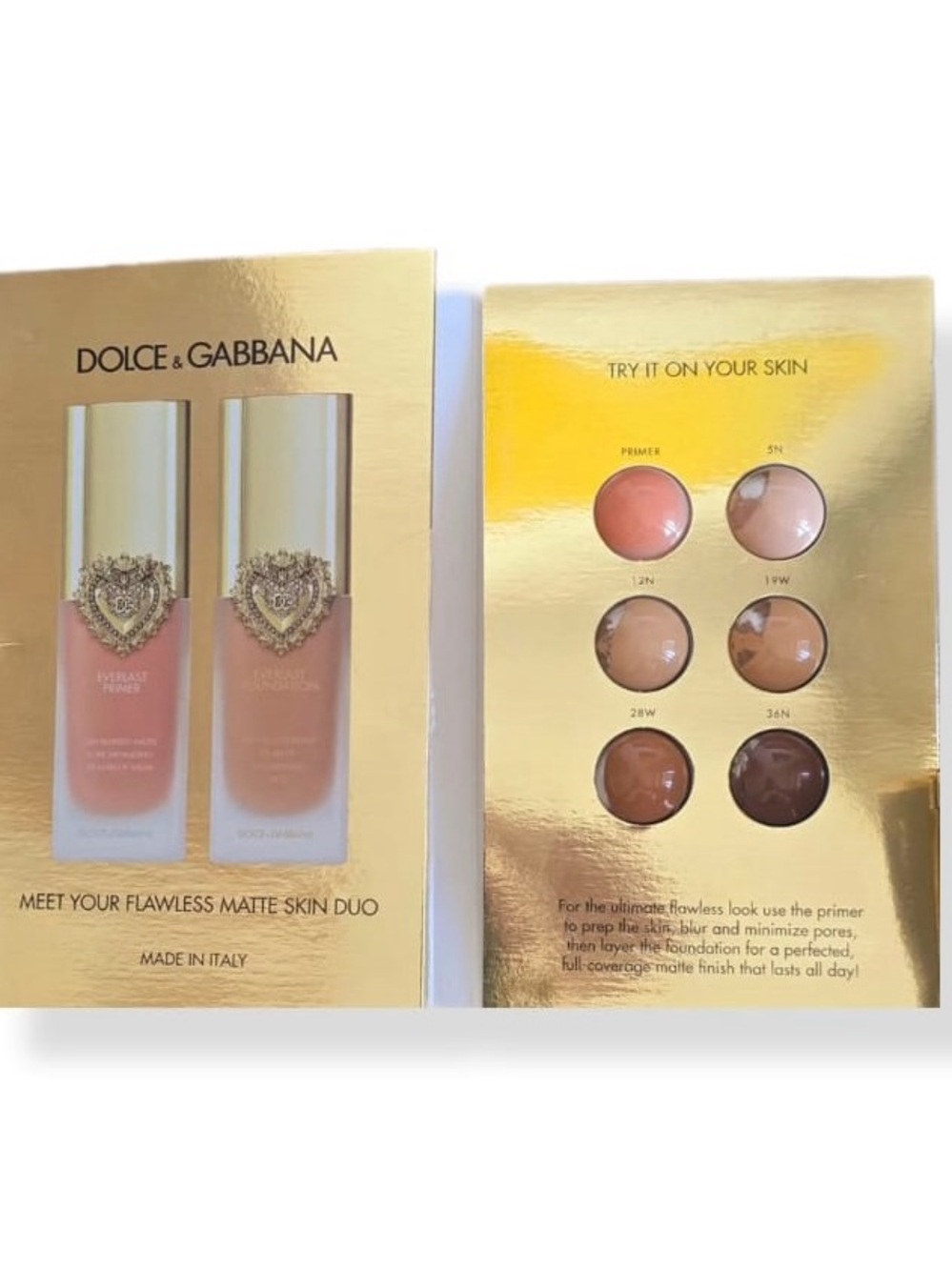 Dolce & Gabbana Flawless Matte Skin Duo - Warm Beige & Brown Shades Sam